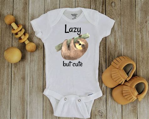 Lazy But Cute Sloth Onesie Cute Baby Onesie Funny Baby Etsyde
