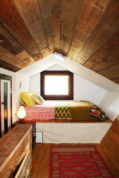 A bed under the ceiling. 26 Cozy Tiny Attic Nooks And Ideas To Decorate Them ...
