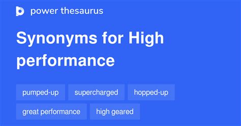9 Adjective Synonyms for High Performance
