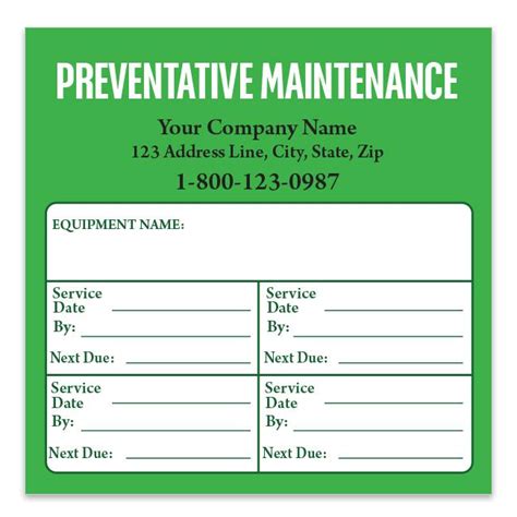 Custom Printed Preventive Maintenance Stickers Designsnprint