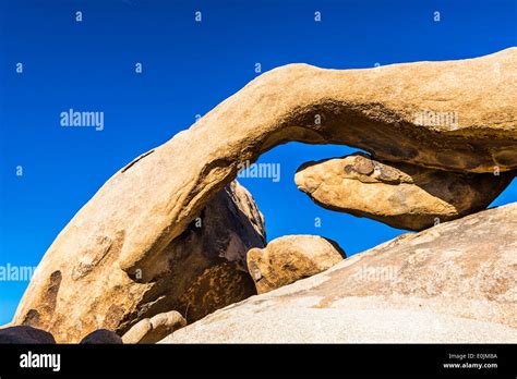 Arch Rock Granite Rock Formation Joshua Tree National Park Stock