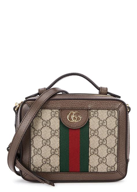 Gucci Ophidia Gg Mini Monogrammed Cross Body Bag In Brown Lyst Uk
