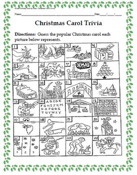 Displaying 22 questions associated with risk. Winter Holiday Activity Pack - Guess the Christmas Carol ...