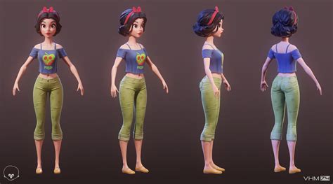 Artstation Snow White Victor Herranz Character Model Sheet Character Turnaround Female