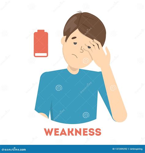 Tired Man With Lack Of Energy Weak Stock Vector Illustration Of