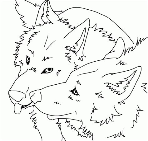 Anime Wolves Love Coloring Page Coloring Pages