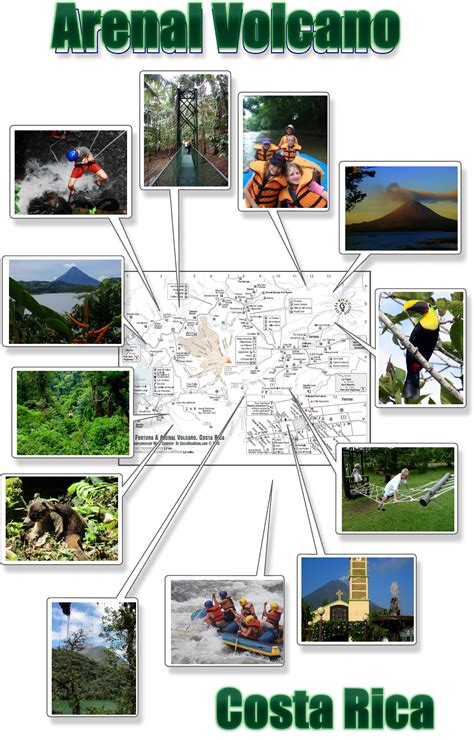 Arenal Volcano And La Fortuna Map Free Printable Download