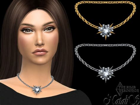 Spiked Crystal Heart Necklace By Natalis At Tsr Lana Cc Finds