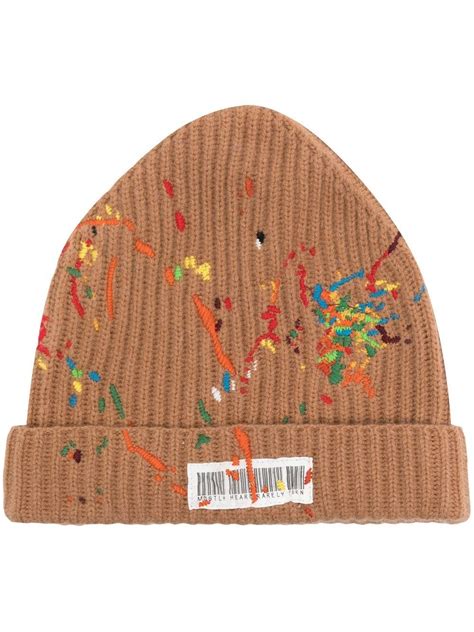 Mostly Heard Rarely Seen Barcode Print Embroidered Beanie Farfetch