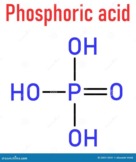 Phosphoric Acid Mineral Acid Molecule. Skeletal Formula. Stock Image