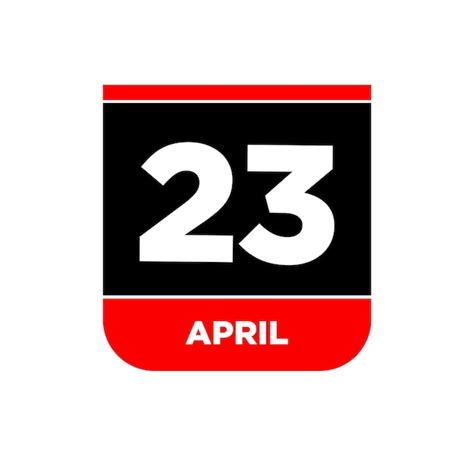 23 De Abril Icono De Página De Calendario 23 De Abril Día Vector Premium