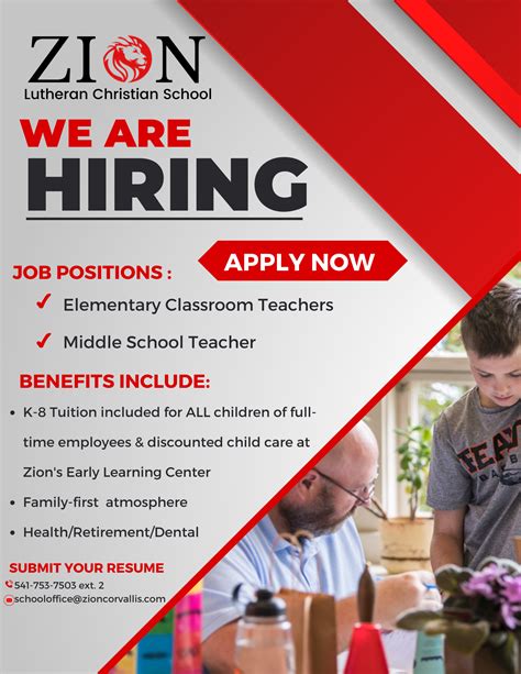 Employment Opportunities Zion Lutheran Christian School