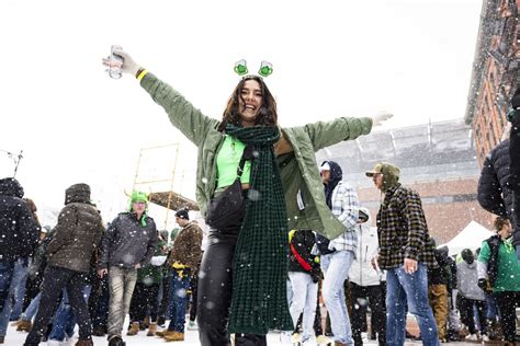 Irish on Ionia rocks on through the snow in downtown Grand Rapids