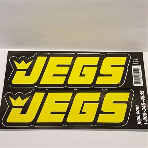 Jegs Sheet Of 2 Large Decals Logo Stickers Large Decal Logo Sticker