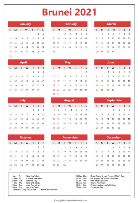 Calendar 2022 Brunei Calendar Printables Free Blank