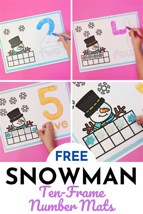 Snowman Ten Frame Number Mats For 1 10 Life Over Cs