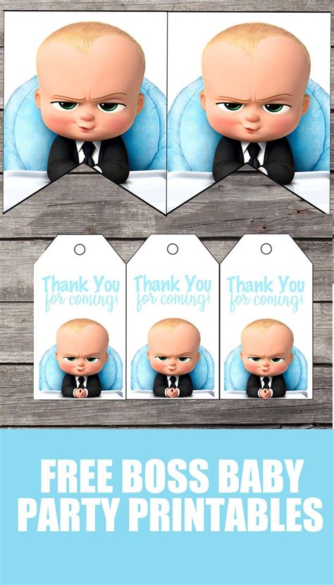 Free Boss Baby Birthday Party Printable Files Banner Invitations