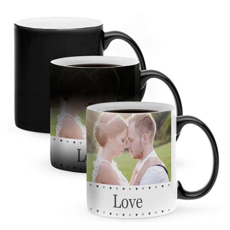 Black Photo Printed Personalized Magic Mug For Personalised Photo Gifts