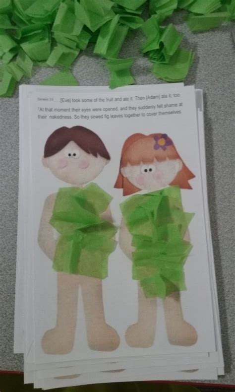 Sunday School Craft Adam And Eve With Fig Leaves Bible Crafts For