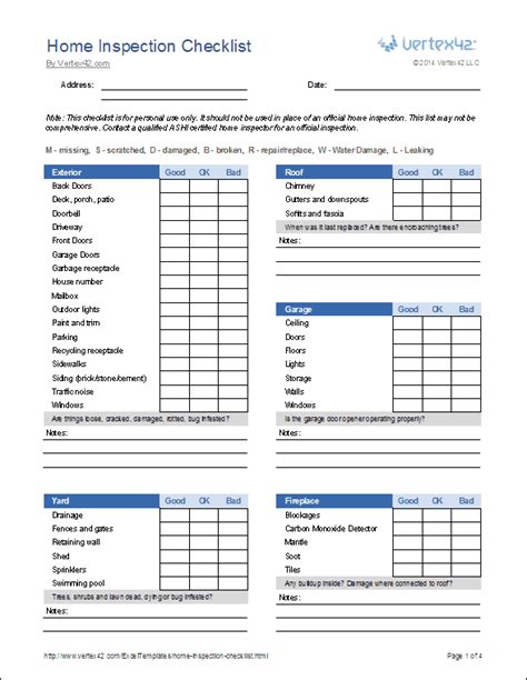 Download and customize a printable house inspection checklist using excel®. Download a free home inspection checklist template for ...