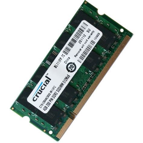 Ct51264ac800 Crucial 4gb Ddr2 Pc2 6400 800mhz Sodimm Notebook Memory