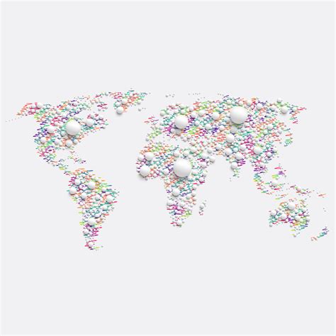 White World Map Made By Balls Vector Illustration 334734 Vector Art At
