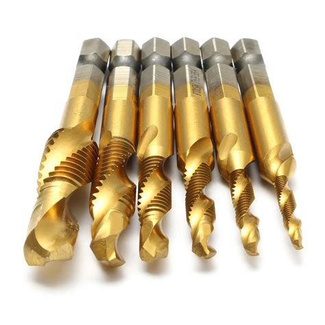 Daniu 6pcs Spiral Pointed Taps Hss 6542 Tapping Forming Tap Drill Bits