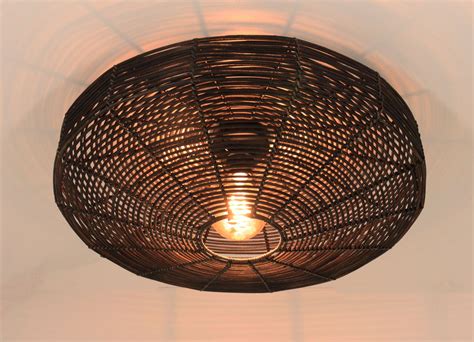 Rotan Plafondlamp Zwart Dia Cm