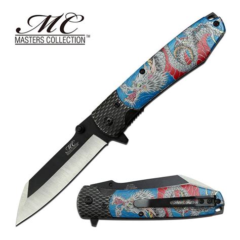 Blue Dragon Spring Assisted Folding Pocket Knife Mc A048bl