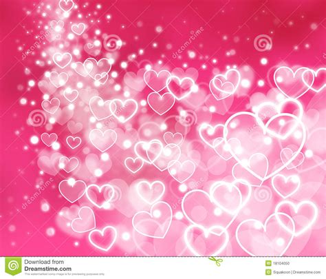 Abstract Pink Background Glowing Hearts Stock Photo Image 18104050