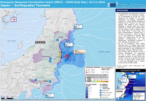 No major damage was reported. Japan - Earthquake/Tsunami - ECHO Daily Map | 22/11/2016 ...