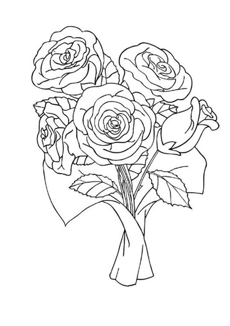 Red Rose Coloring Page At Getdrawings Free Download