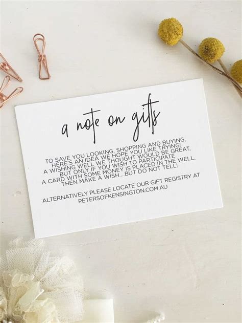 Invite loved ones to your big day with our stylish selection of wedding invitations and save the date cards! A Note on Gifts Wishing Well Card, Wedding Invitations ...