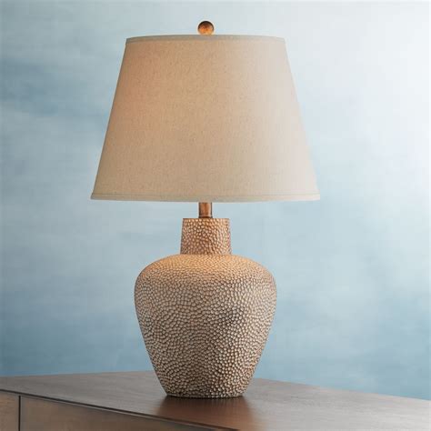 360 Lighting Rustic Farmhouse Table Lamp 29 Tall Brown Leaf Textured