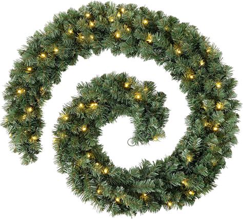 Werchristmas Pre Lit Extra Thick Pine Garland Christmas Decoration With