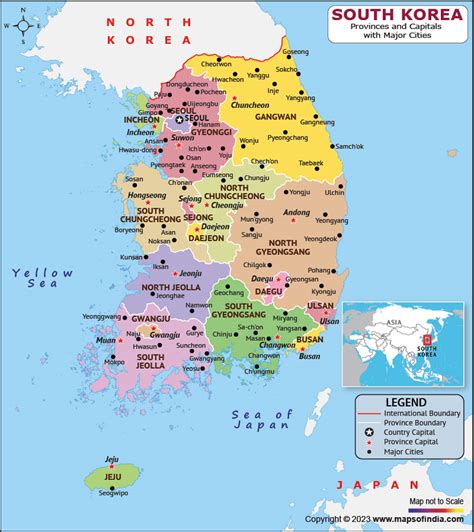 South Korea Map Hd Political Map Of South Korea To Free Download