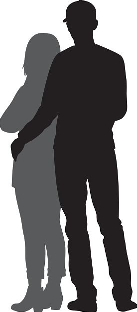Couple Hugging Silhouette Stock Illustration Download Image Now