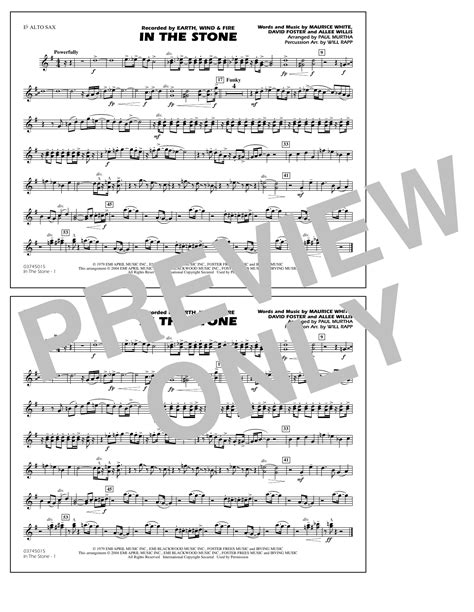 In The Stone Arr Paul Murtha Eb Alto Sax Sheet Music Earth Wind