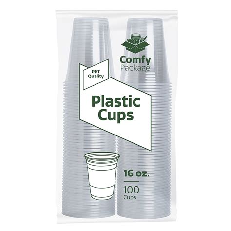 100 Pack 16 Oz Crystal Clear Pet Plastic Cups Ebay