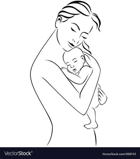 Download Mother and baby Royalty Free Vector Image - VectorStock