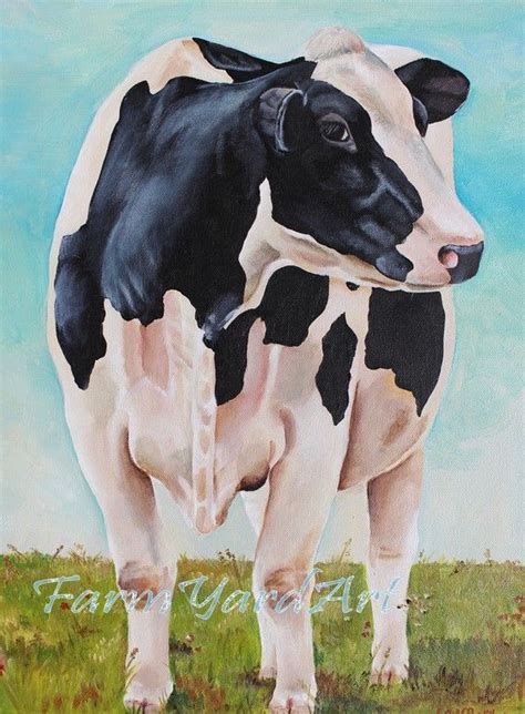 Original Fine Art Holstein Cow Painting By Laura By Farmyardart 181