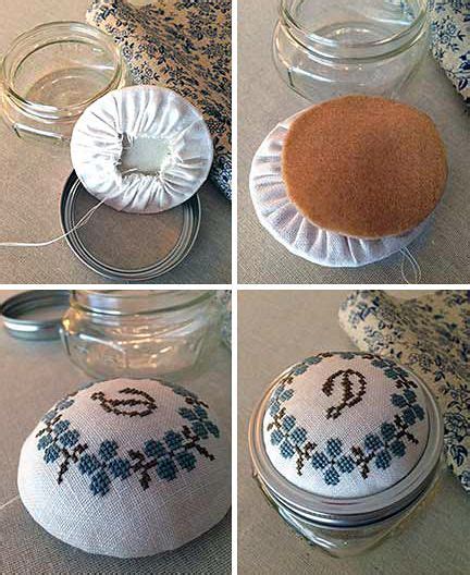 Create beautiful hand towels using this great kit. Cross Stitch Mason Jar Pin Cushion Tutorial | Cross stitch ...