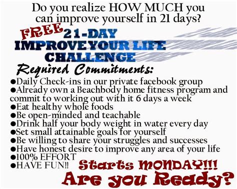 21 Day Improve Your Life Challenge ~ Cherish
