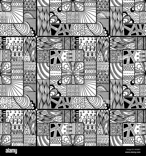 Square Zentangle Seamless Pattern Vector Illustration For Art