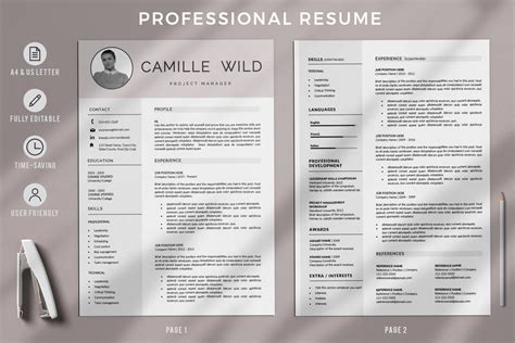 Free project manager cover letter sample, purpose and tips. Professional CV Template for Project Manager. Instant ...