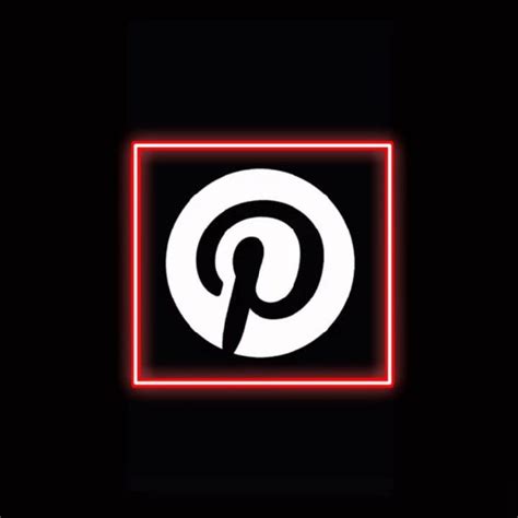 Neon Red Pinterest Icon App Icon Pinterest Logo Icon