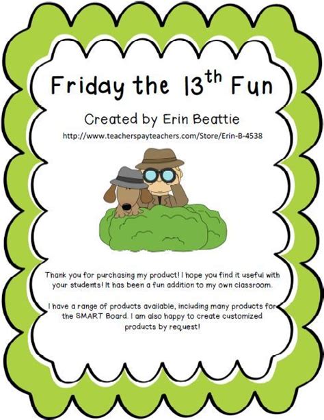 Its Tomorrow Fun Friday The 13th Activity Challenge From Mrs