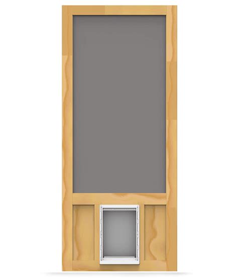 This door is designed for extra durability and strength and features a. Chesapeake Wood Screen Door with Pet Door - Screen Tight