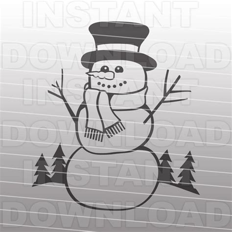 Christmas Snowman Cut Files Scanncut Snowman Svg Cricut Snowman Clip