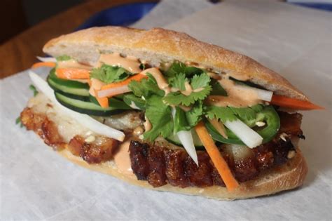Pork Belly Banh Mi Sandwich Recipe Bounded By Buns